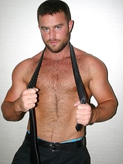 Solo session of alpha male with hairy chest