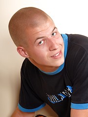 Nice looking bald guy showing his naked body