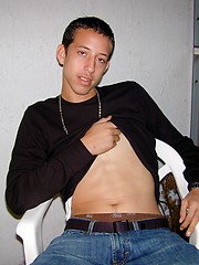 Straight latino boy showing his thick uncut cock