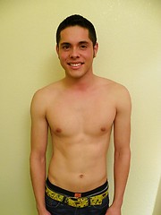 Leo towels himself off and strokes uncut dick
