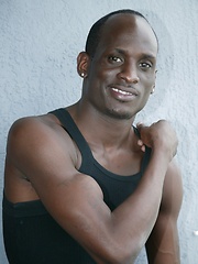 Beefy stud from Africa showing his naked and absolutely black body