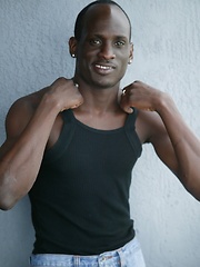 Beefy stud from Africa showing his naked and absolutely black body