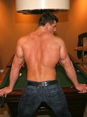 Hot and naked pool player Zeb Atlas