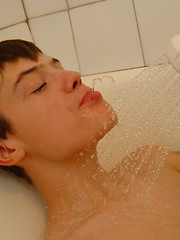 European cute twink in the shower