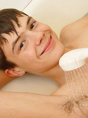 European cute twink in the shower