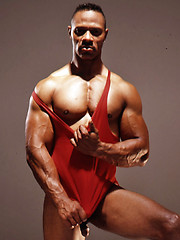 Black muscled man naked