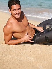 Hawaian surfer jock posing naked