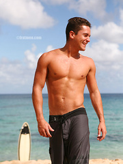 Hawaian surfer jock posing naked