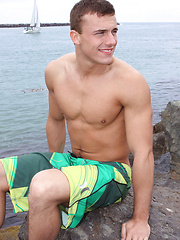 Straight swimmer boy shows his pretty butt