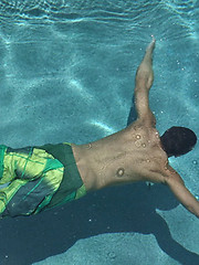 Straight swimmer boy shows his pretty butt