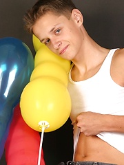 Cute twink posing with baloons