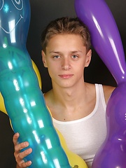 Cute twink posing with baloons