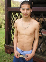 Straight boy Lee posing outdoor