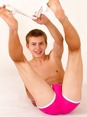Straight teen male Eugene Small exposing sporty body