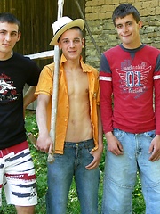 Threesome boys have oral