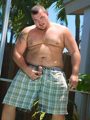 Cute Cub Hunter is one massive man with a handsome face, round belly and hard cock