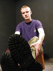Sexy Adam Rogers peels off his camouflage pants.